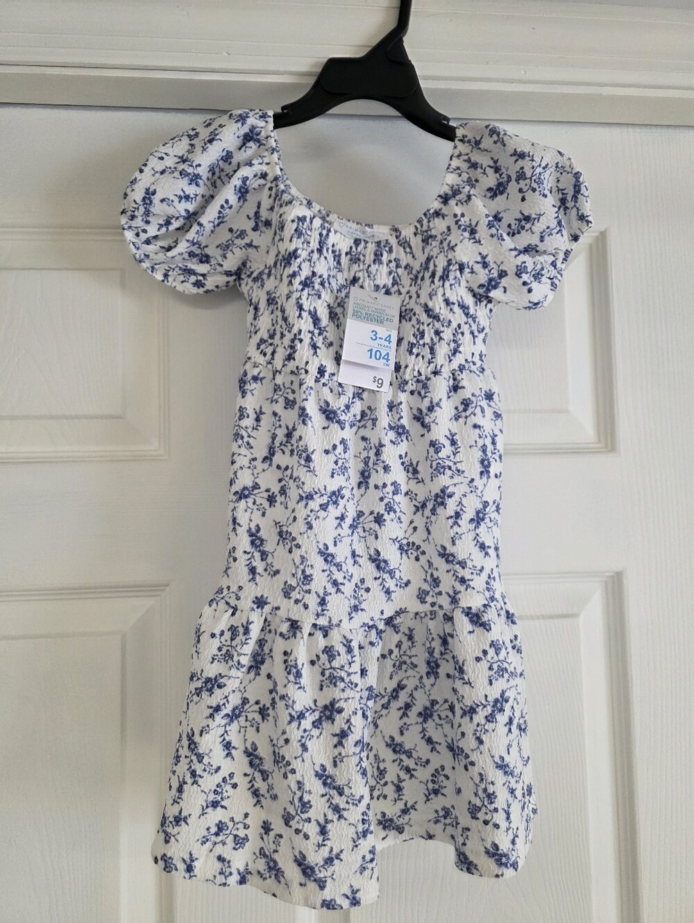 Primark White & Blue Floral Print Dress